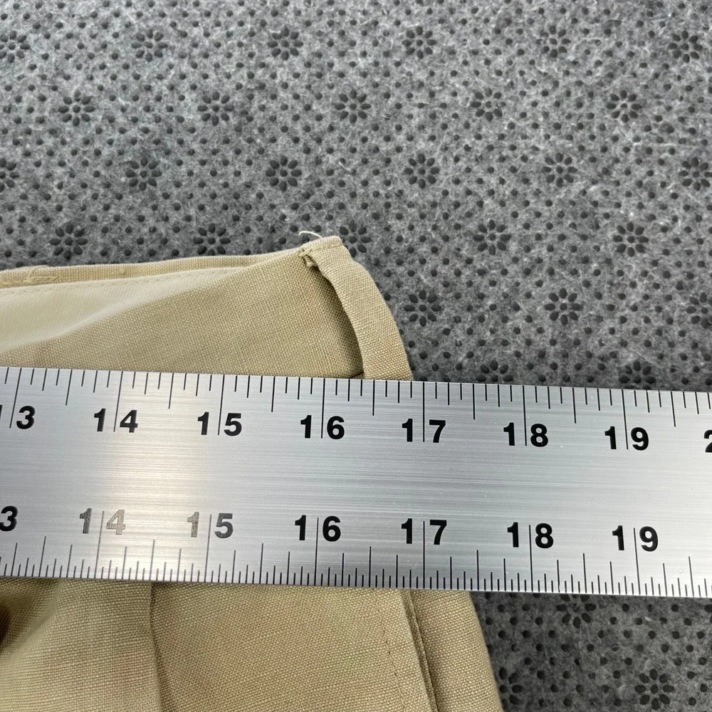 Jos A Bank Travelers Collection Mens 33x30 Beige 100% Linen Pleated Pants Cuff